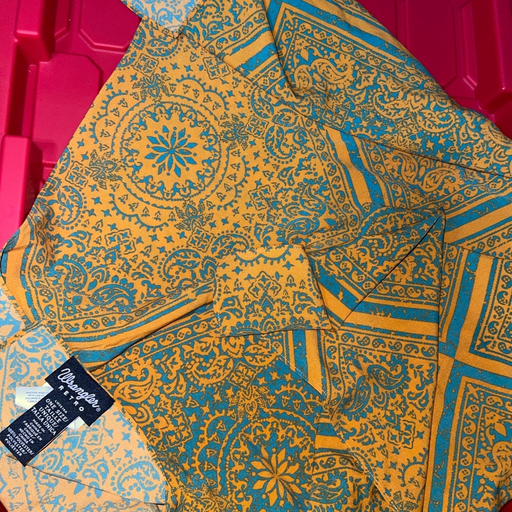 Wrangler Yellow and Green Paisley silk scarf